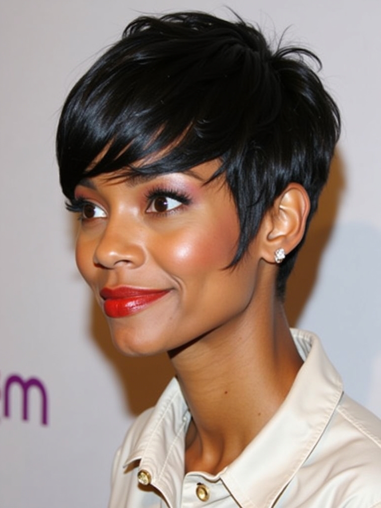 Short Pixie Haircuts for Black Women 50: Tousled Pixie Cut