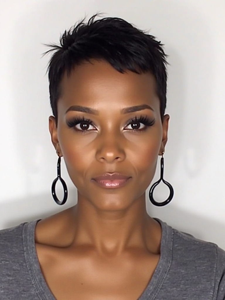 Short Pixie Haircuts for Black Women 50: Jewel-Toned Highlights