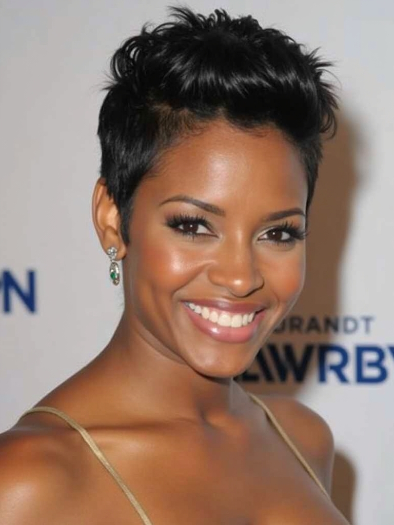 Short Pixie Haircuts for Black Women 50: The Flipped Out Pixie
