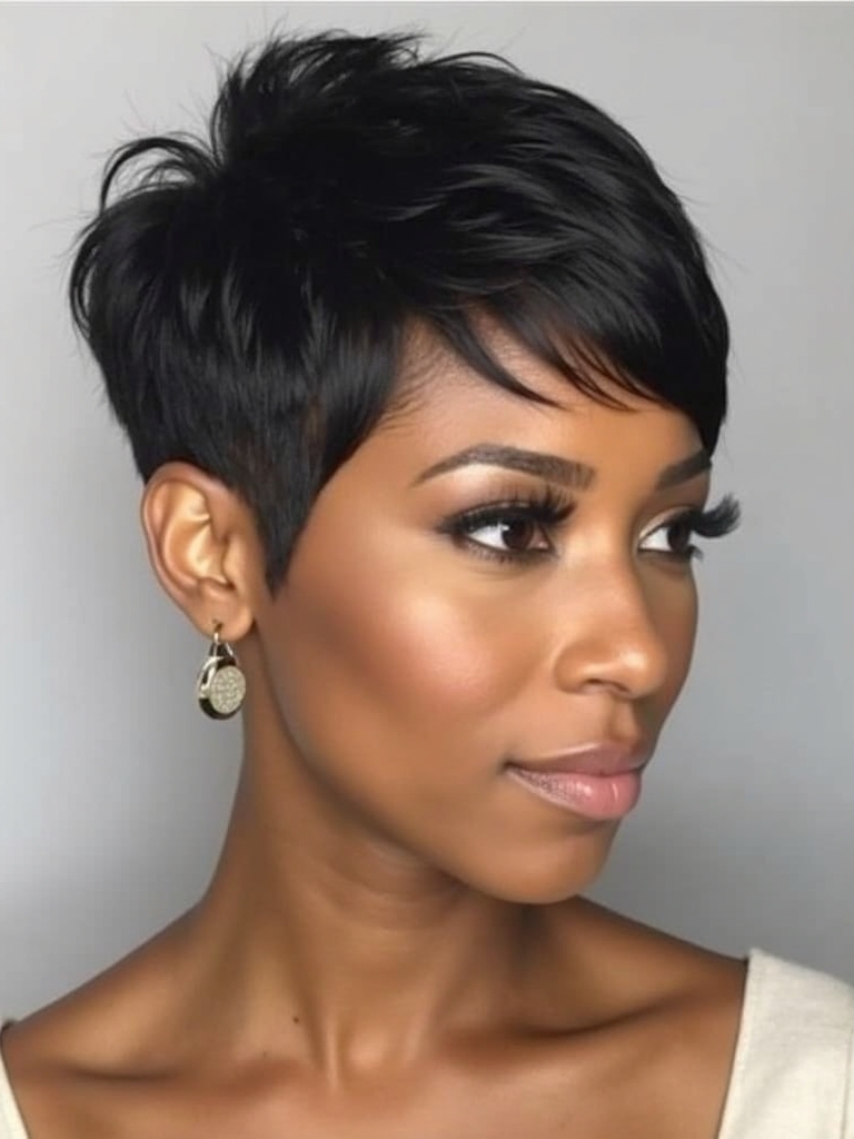 Short Pixie Haircuts for Black Women 50: Platinum Blonde Pixie