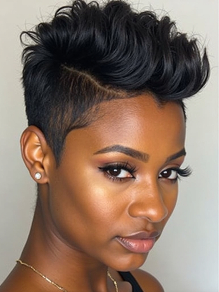 Short Pixie Haircuts for Black Women 50: The Bold Buzz Cut