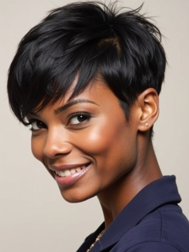 Short Pixie Haircuts for Black Women 50: The Shaggy Pixie