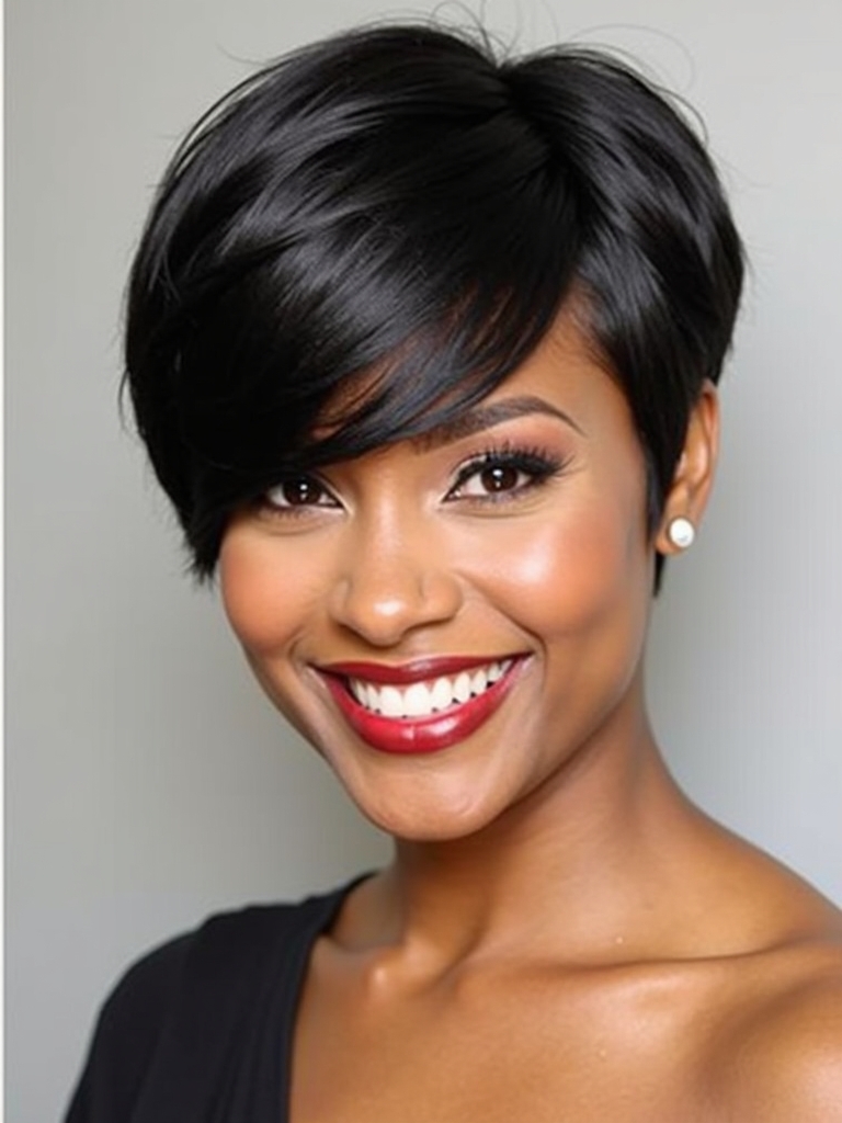 Short Pixie Haircuts for Black Women 50: Polished and Sleek
