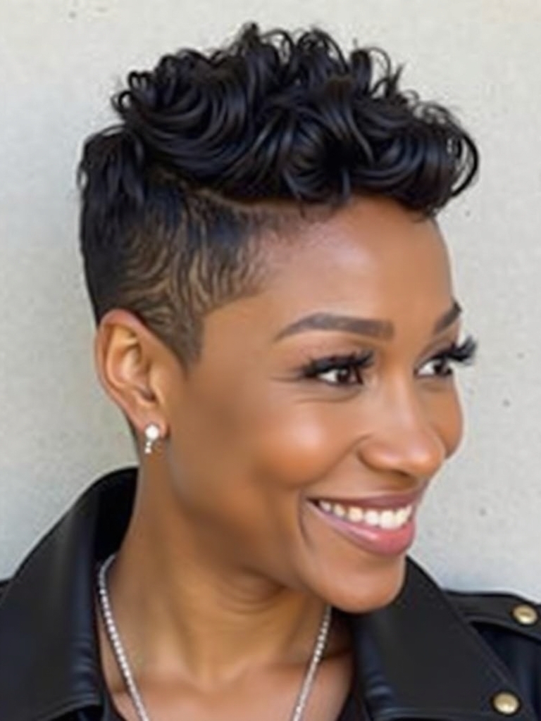 Short Pixie Haircuts for Black Women 50: Curly Top Pixie