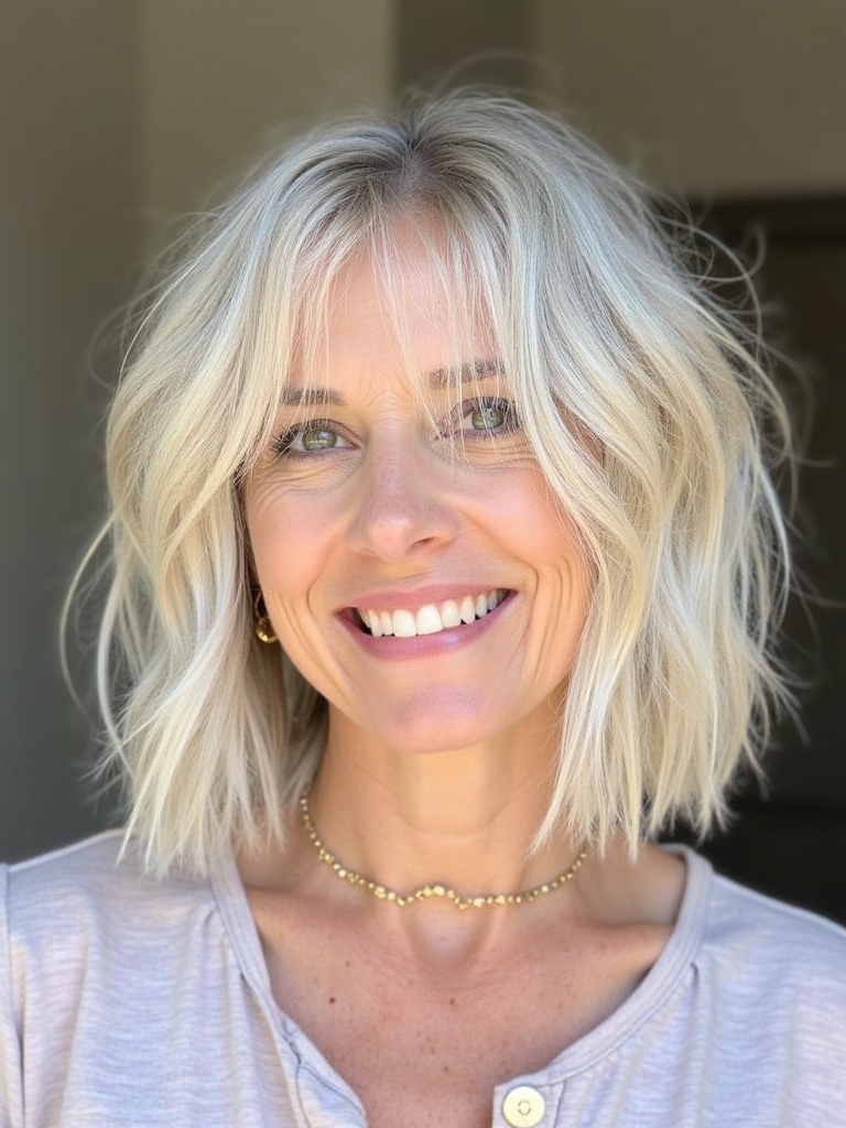 Hairstyles For Thin Fine Hair Over 60: Soft Waves with a Middle Part