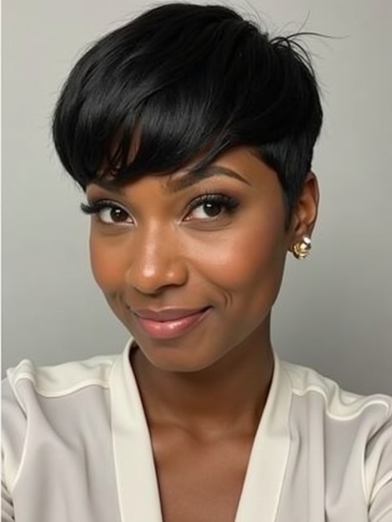 Short Pixie Haircuts for Black Women 50: Silver Siren Pixie