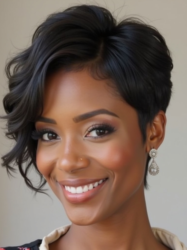 Short Pixie Haircuts for Black Women 50: Edgy Undercut Pixie