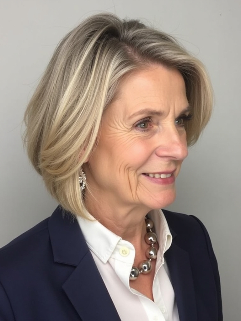 Hairstyles For Thin Fine Hair Over 60: Graduated Bob with Lifted Crown