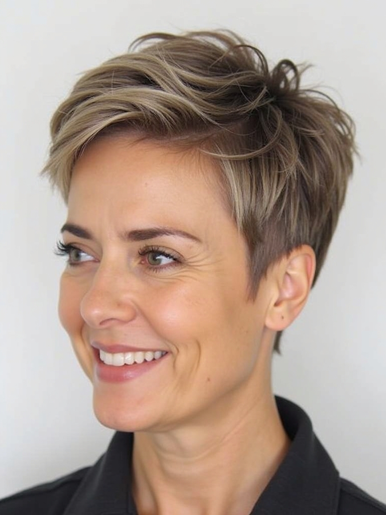 Hairstyles For Thin Fine Hair Over 60: Feathered Layers with Highlights