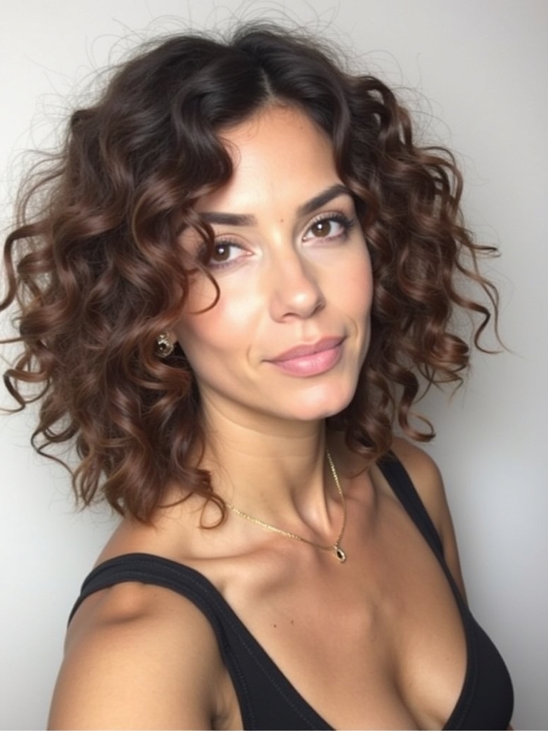 Hairstyles For Thin Fine Hair Over 60: Layered Bob with Side-Swept Bangs