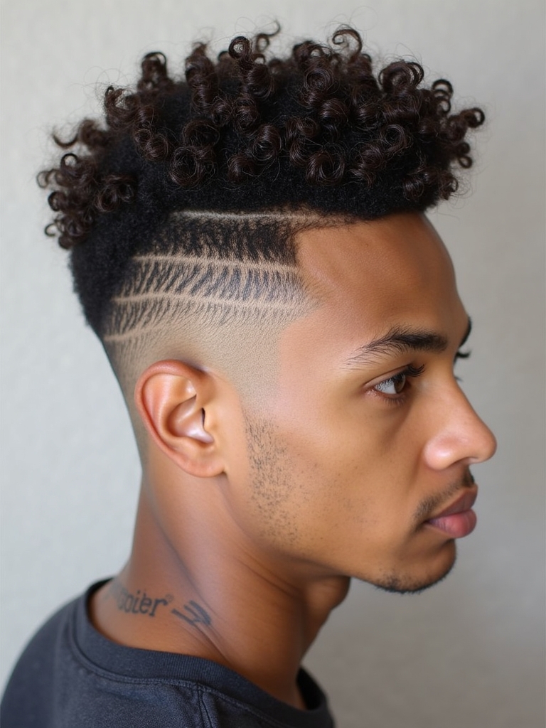 Hairstyles for Men Curly Hair: Comb Over with Curls