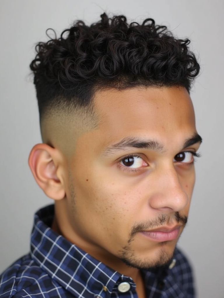 Hairstyles for Men Curly Hair: The Messy Curly Top