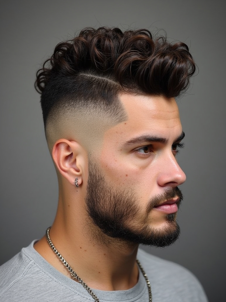 Men's Short Curly Hairstyle: The Afro Taper Fade