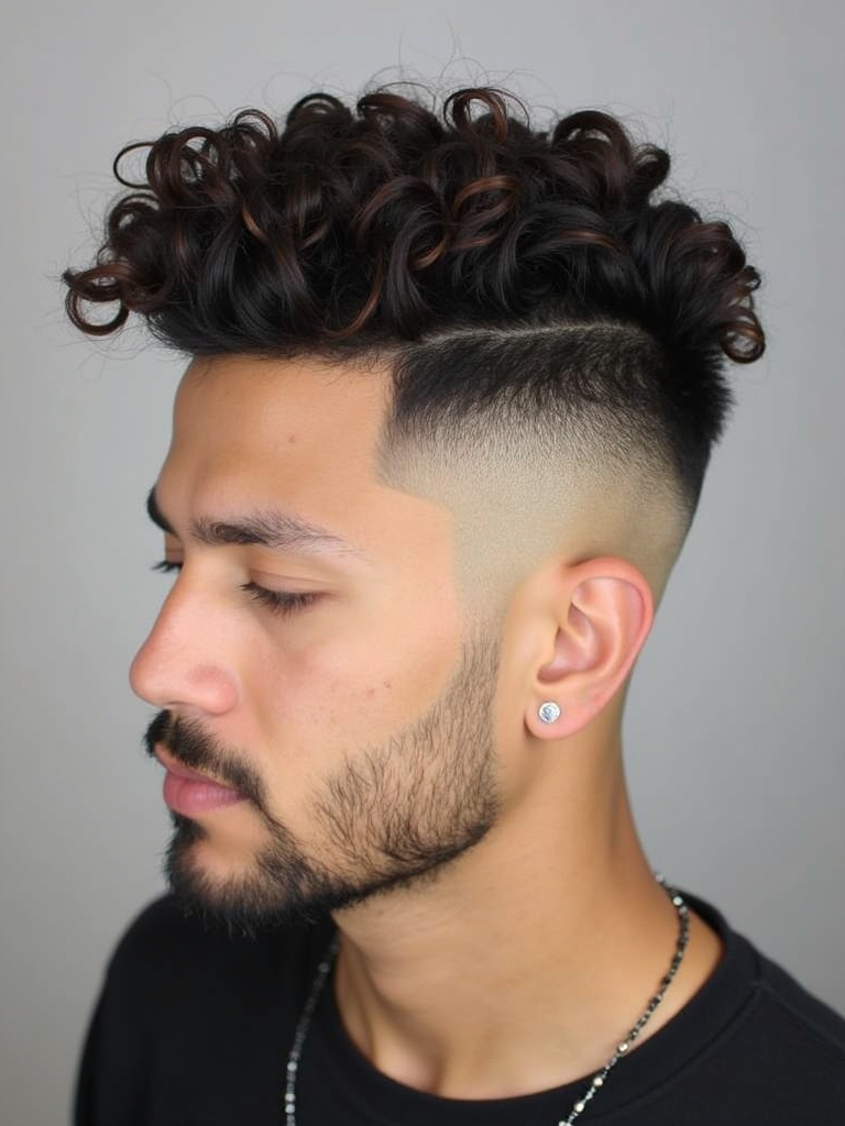 Hairstyles for Men Curly Hair: The Mid Fade with Curls