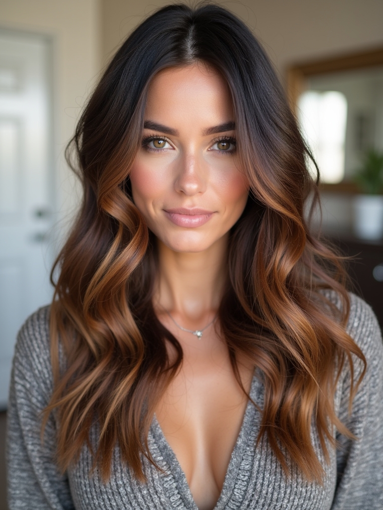 Fall Brown Hair With Cocoa Powder Dusting