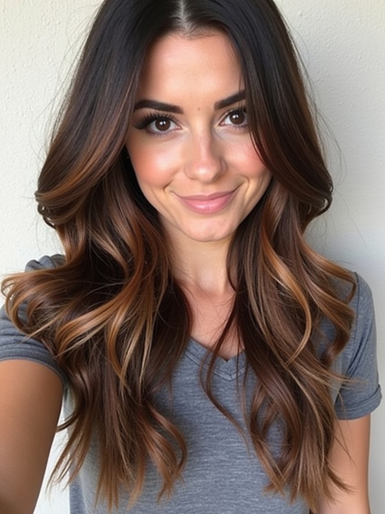 Hair Color Ideas For Brunettes : Coffee with Cream Highlights