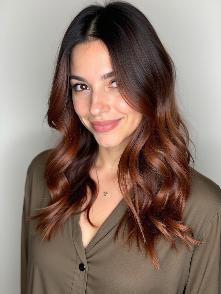 Fall Brown Hair With Coffee Bean Streaks