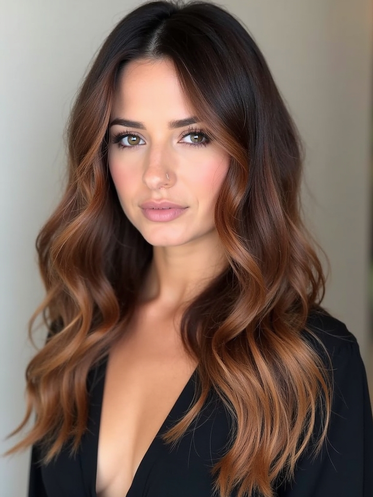 Fall Brown Hair With Amber Highlights