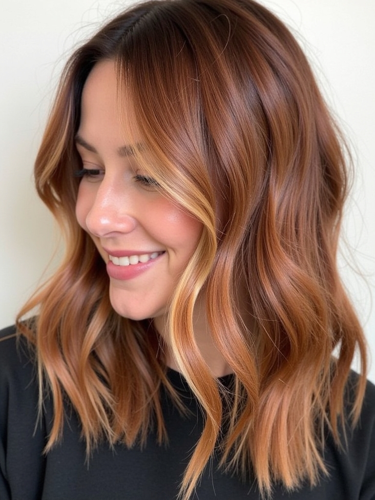 Copper Textured Crop with Bangs: 39 Copper Hair Color Ideas