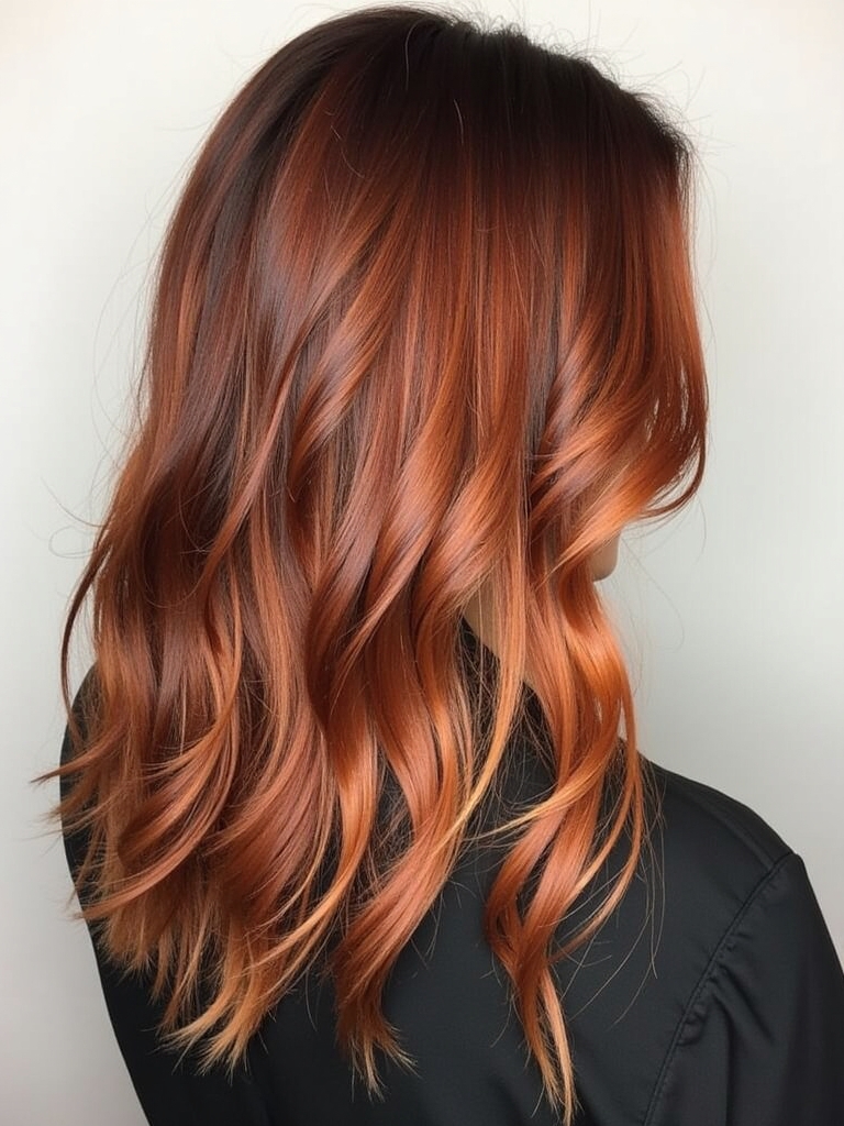 Copper Highlights on Dark Hair: 51 Captivating Copper Hair Color Ideas