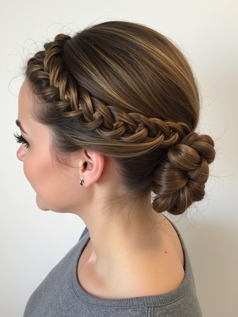 Braided Flower Crown Updo