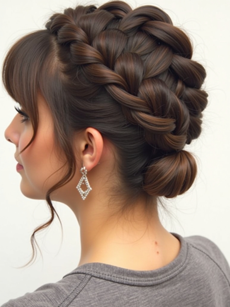 Braided Space Buns With Glitter Updo