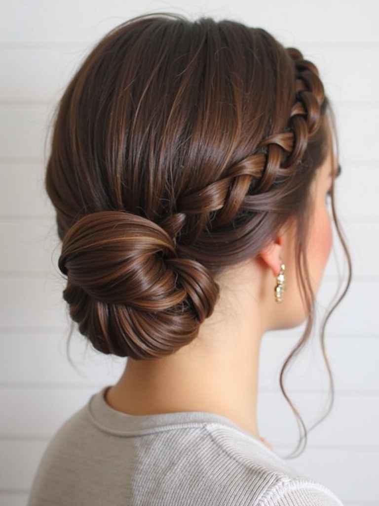 Braided Vintage Roll Updo