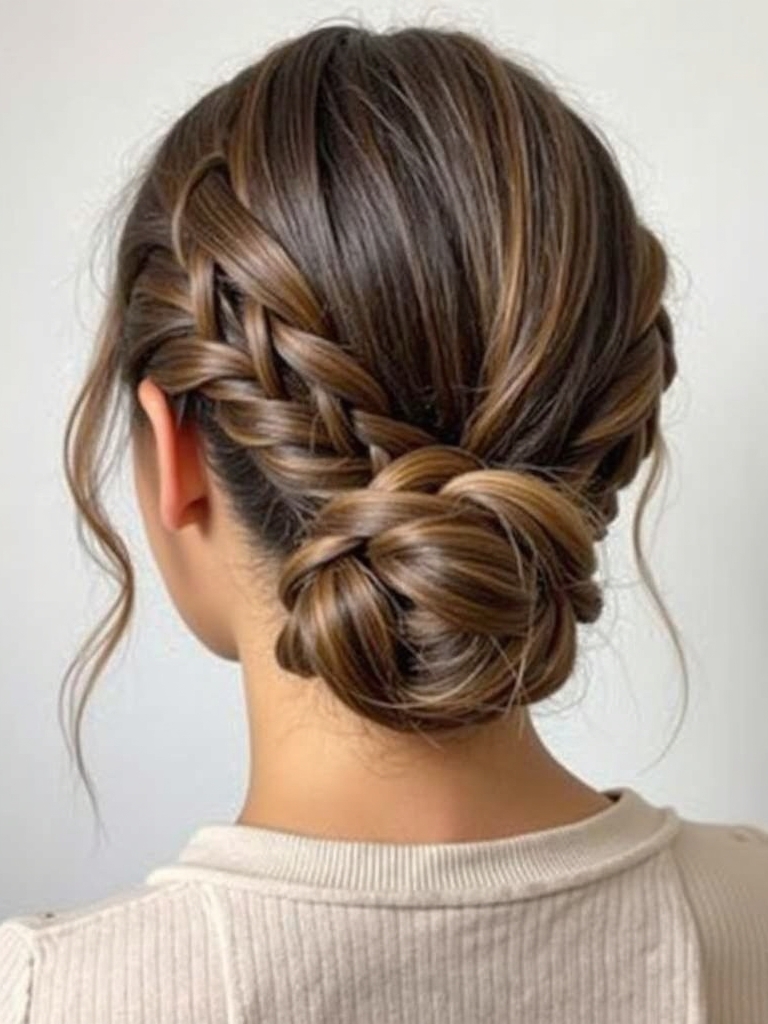 Braided Side Chignon Updo