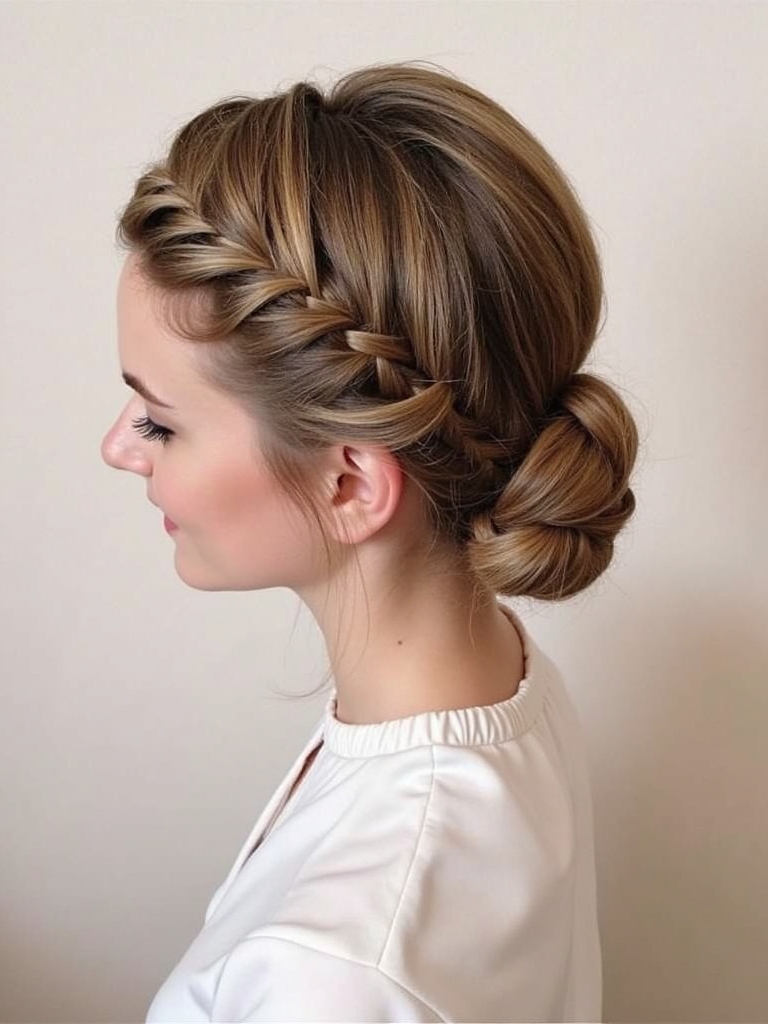 Braided High Ponytail Updo