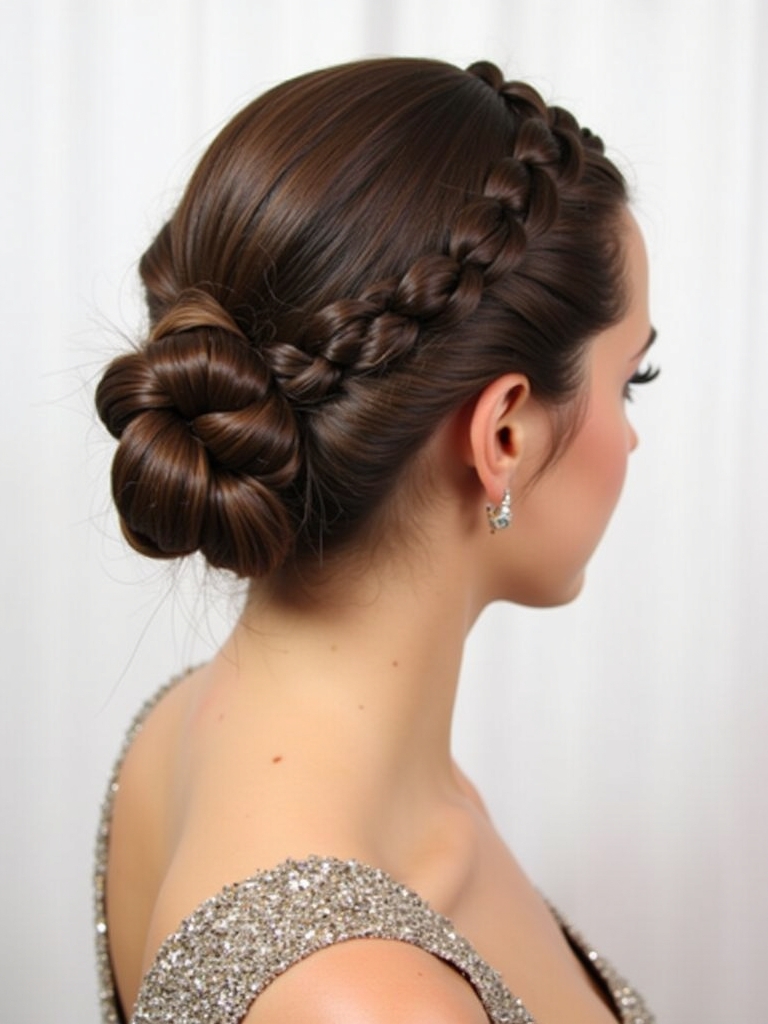 Braided Messy Bun Updo