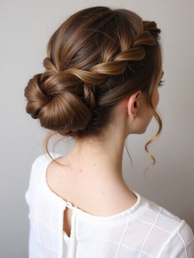 Braided Side Sweep Updo