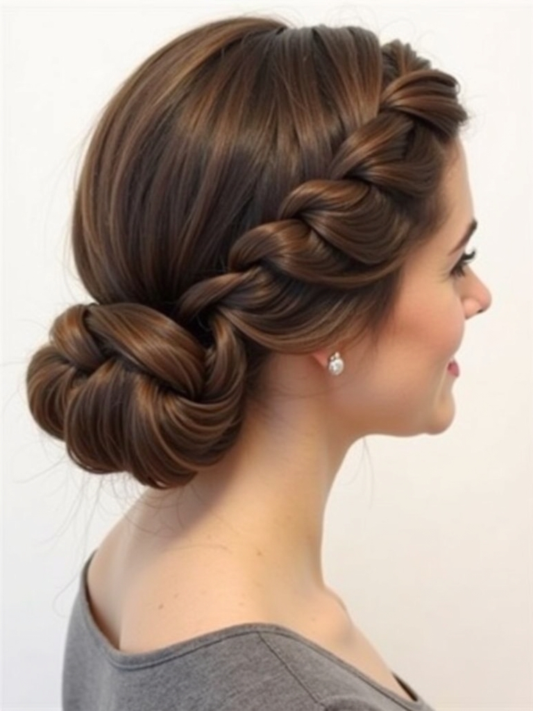 Twisted Braid Bun Updo
