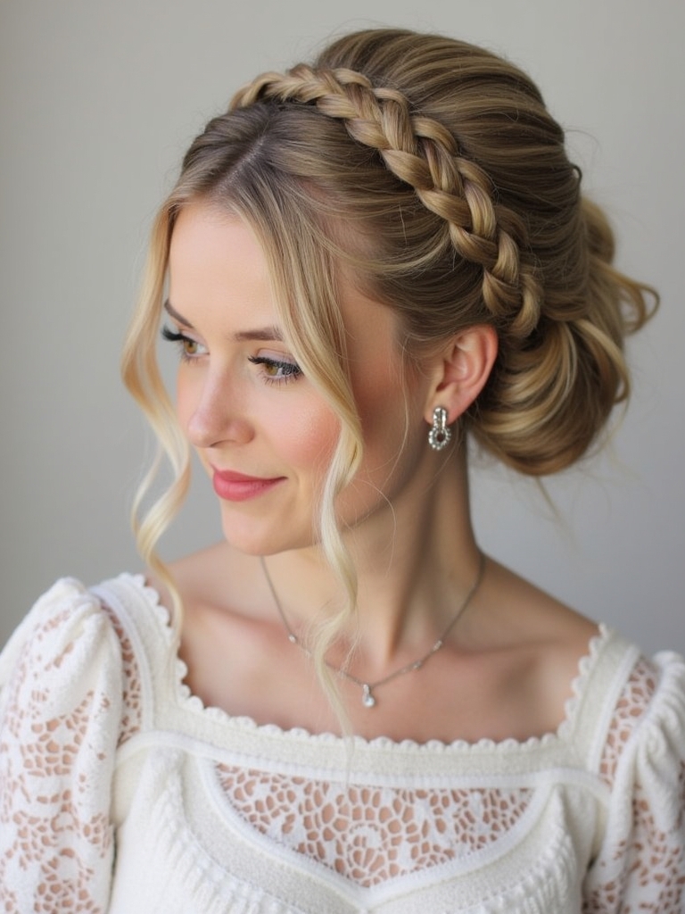 Braided Crown Updo for Natural Hair