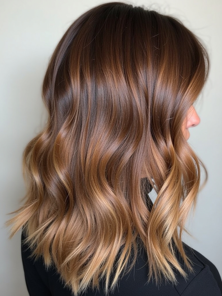 Fall Brown Hair With Dark Espresso Base and Caramel Drizzle