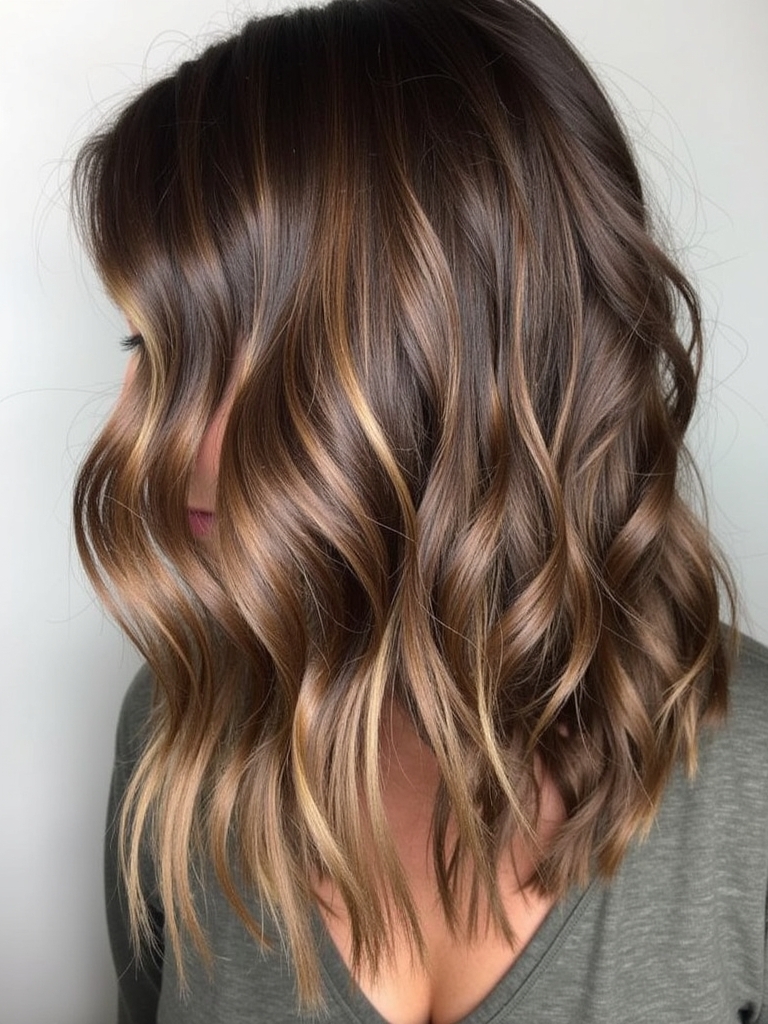 Fall Brown Hair With Spiced Cider Highlights