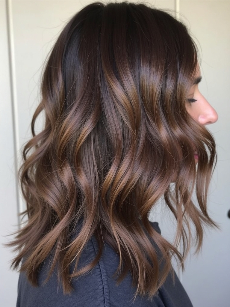 Cool Tone Brown Hair with Icy Grey Peekaboos