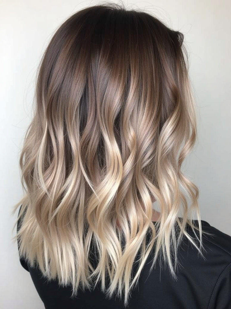 Cool Tone Brown Hair with Dark Mushroom Streaks