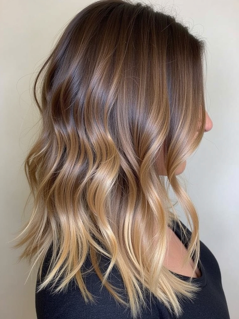 Cool Tone Brown Hair with Mushroom Brown Balayage