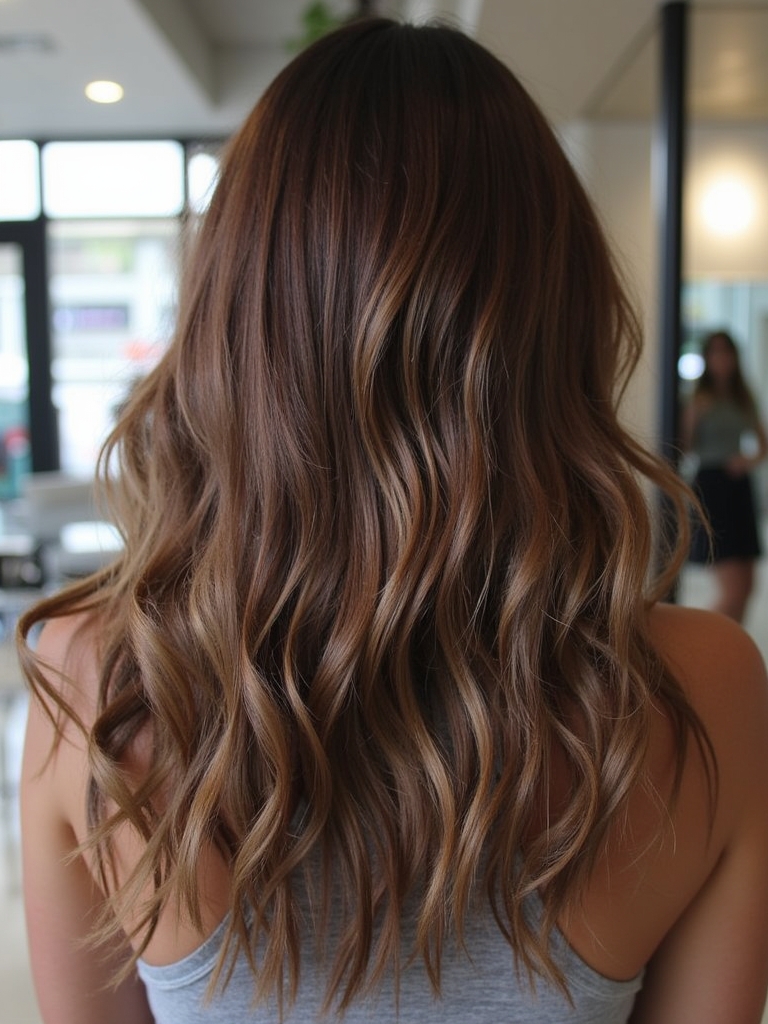 Cool Tone Brown Hair with Cool Beige Streaks