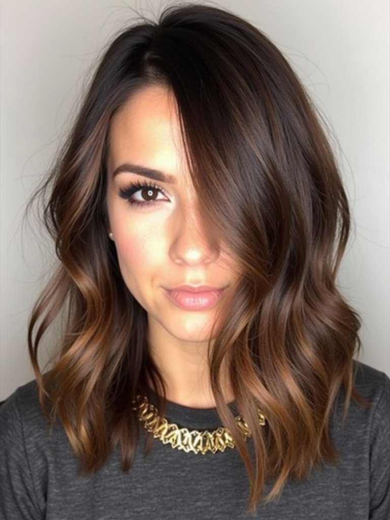 Cool Tone Brown Hair with Pewter Lowlights