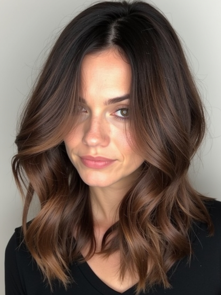 Cool Tone Brown Hair with Dark Ashy Balayage