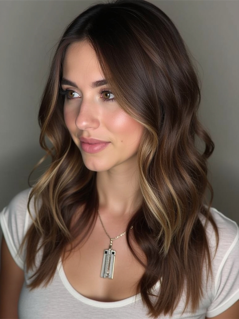 Cool Tone Brown Hair with Shadow Roots