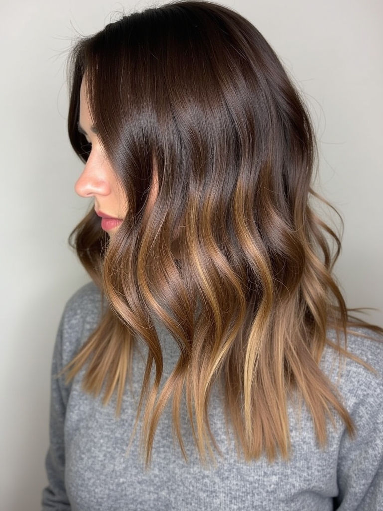 Cool Tone Brown Hair with Icy Lavender Tones