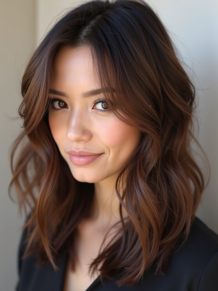 Cool Tone Brown Hair with Muted Beige Babylights