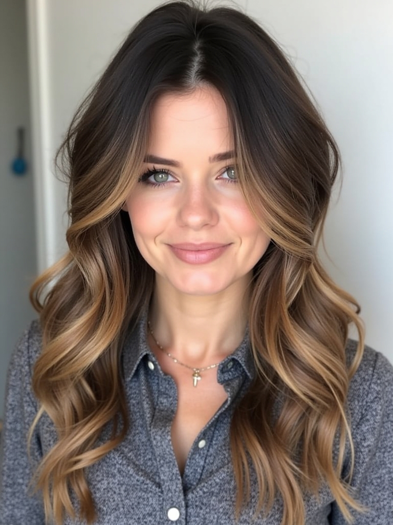 Cool Tone Brown Hair with Icy Blue Accents