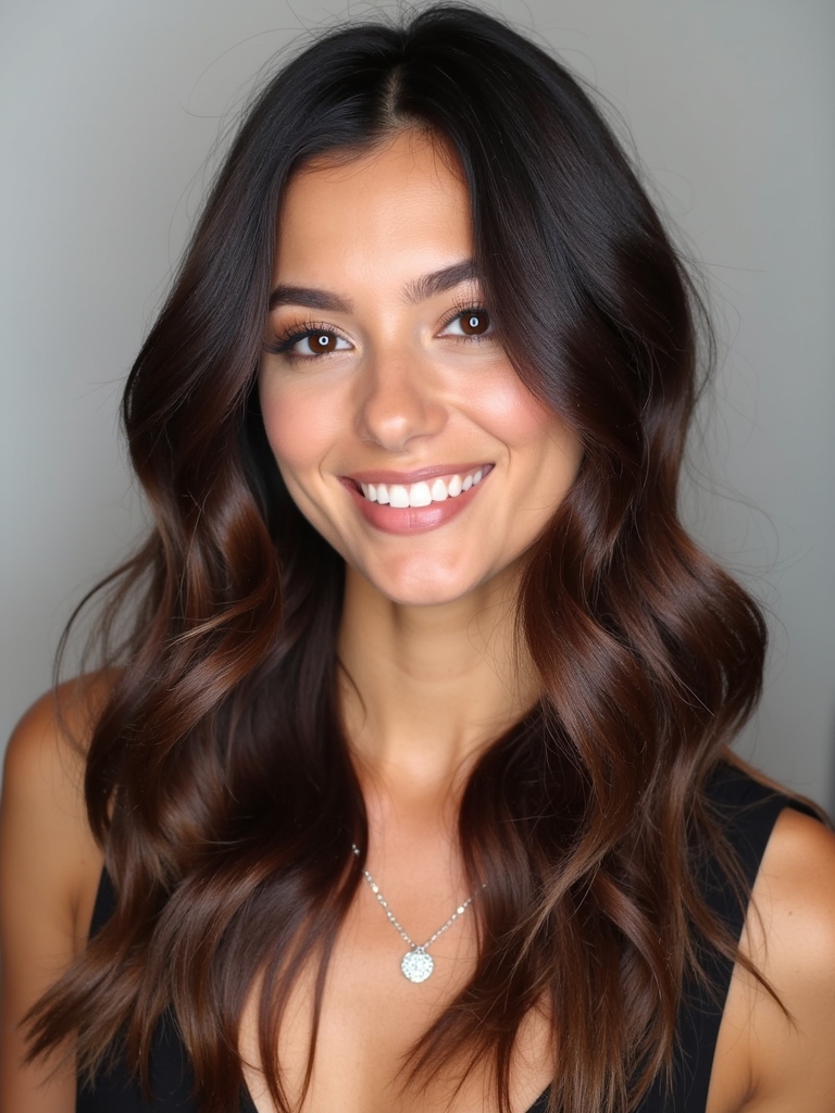 Fall Brown Hair With Deep Burgundy Tint