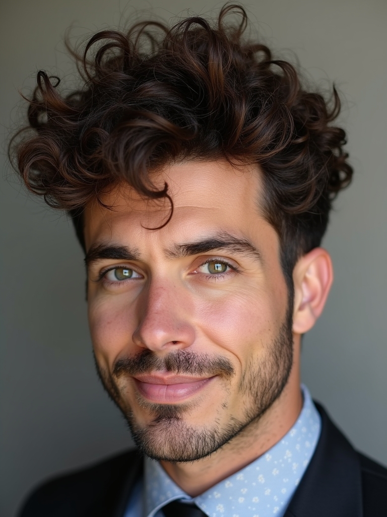 Hairstyles for Men Curly Hair: The Taper Fade with Defined Curls