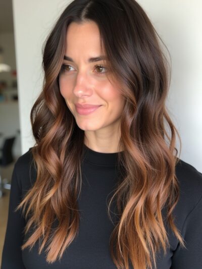 Fall Brown Hair With Rose Gold Glints