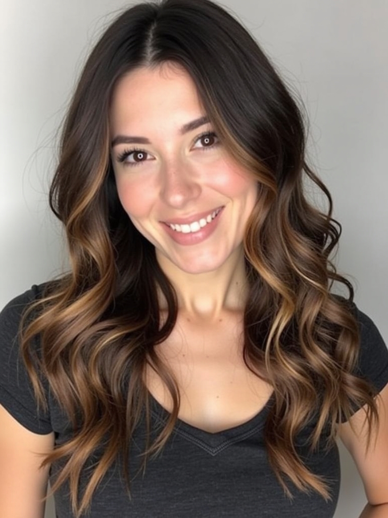 Hair Color Ideas For Brunettes : Deep Plum Highlights