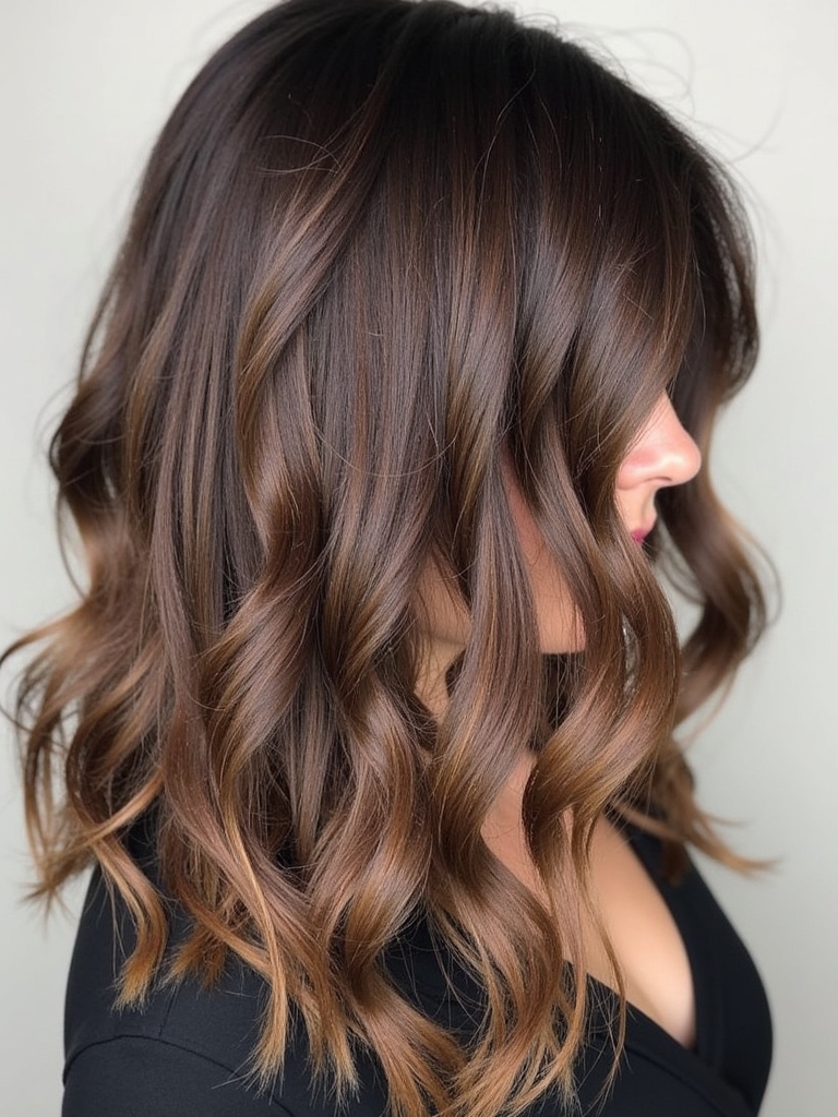 Fall Brown Hair With Bronzed Highlights